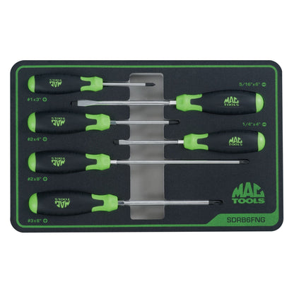 6-PC. Screwdriver Set in Foam – Green