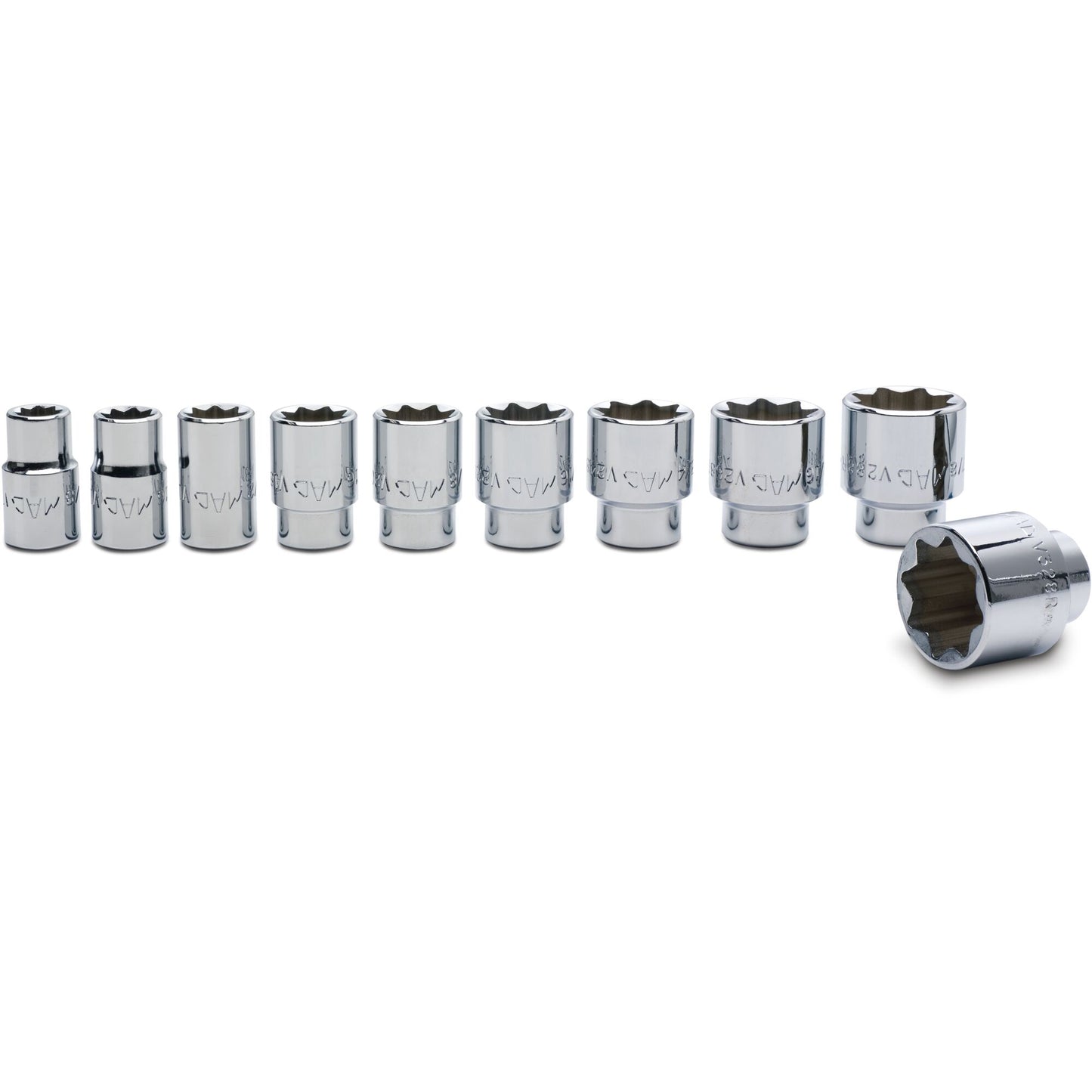 10-PC. 1/2" Drive SAE Socket Set - 8-PT.