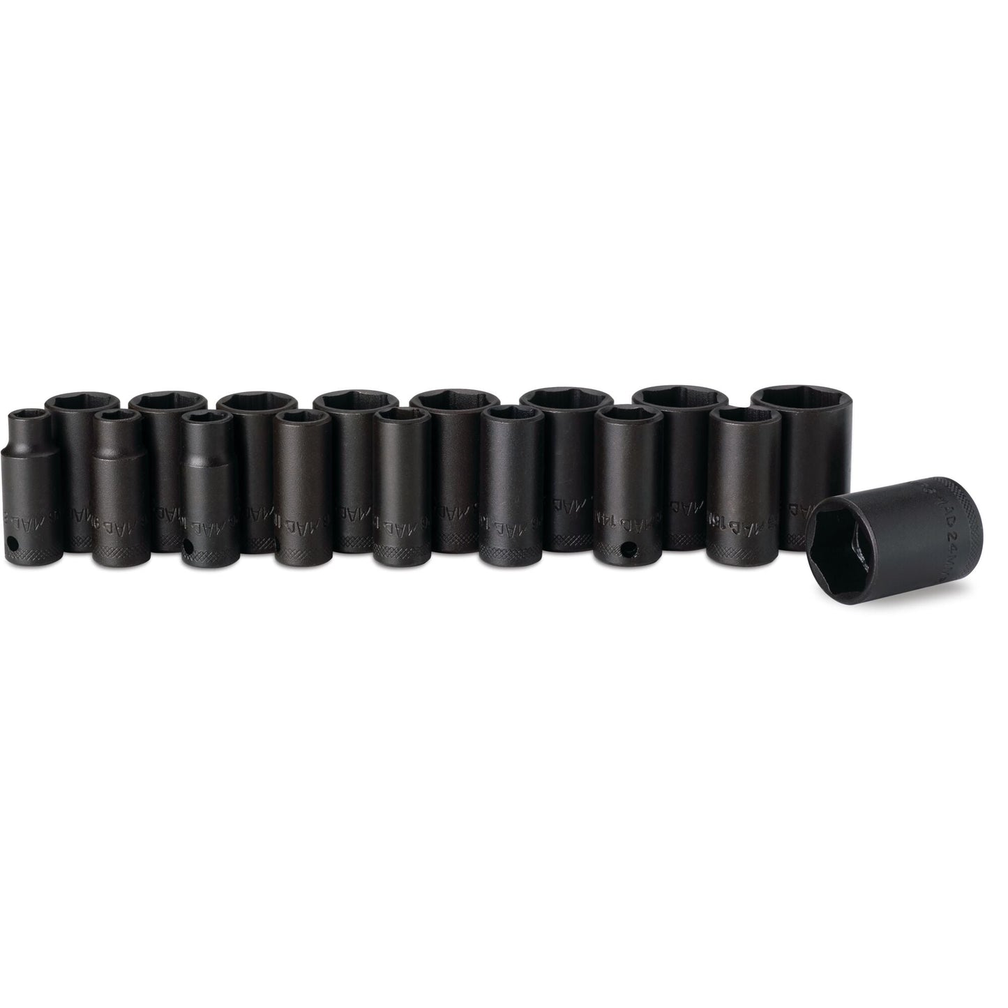 17-PC. Metric Intermediate Impact Socket Set - 6-PT.