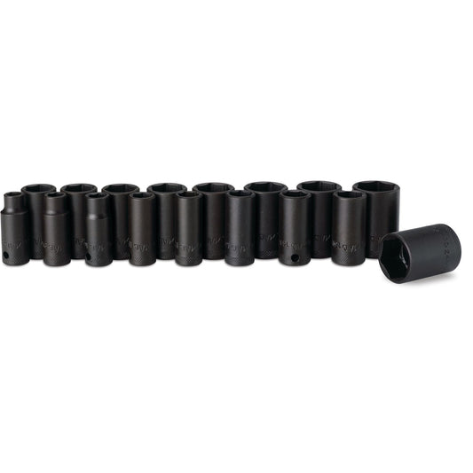 17-PC. Metric Intermediate Impact Socket Set - 6-PT.