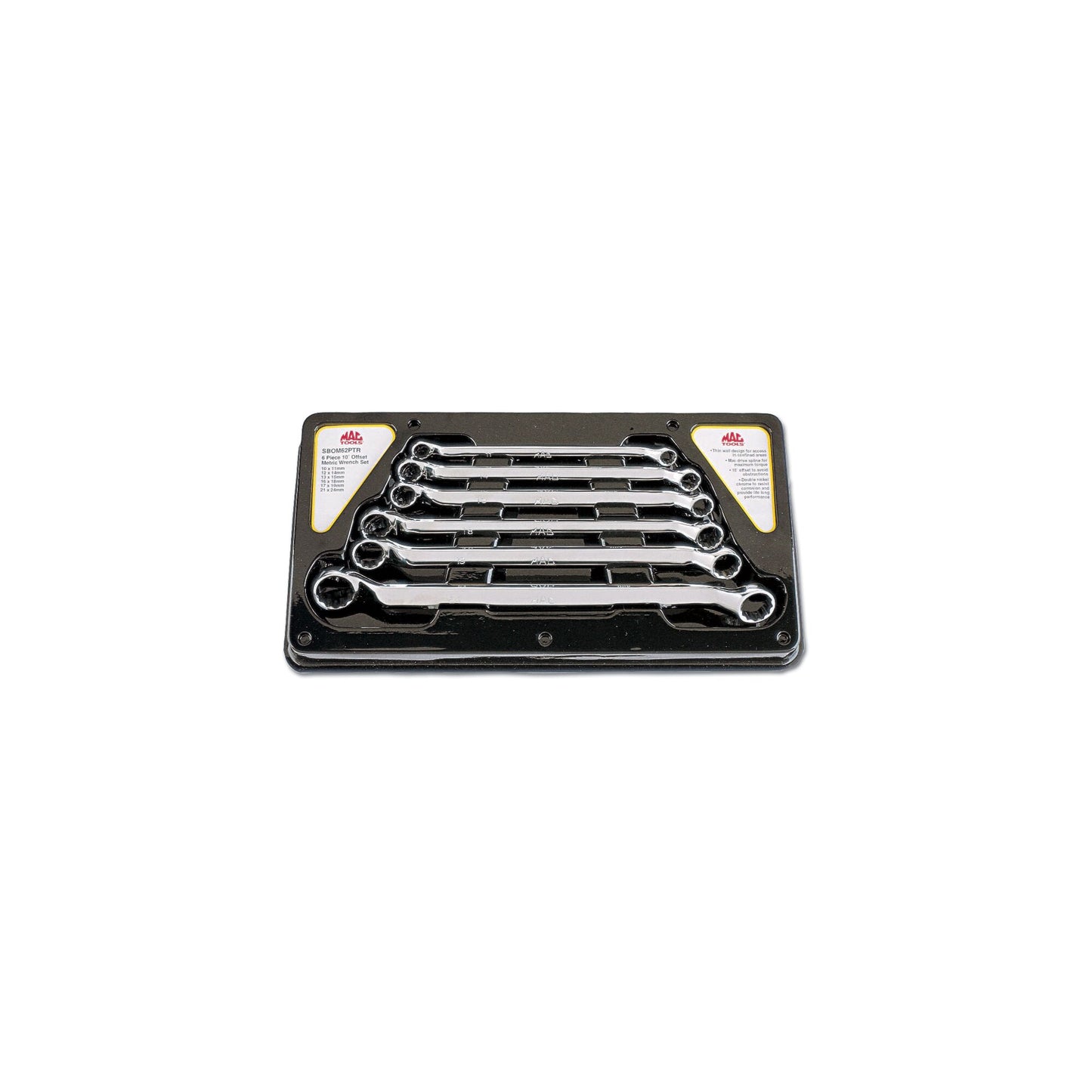 6-PC. Metric Modified Offset Double-Box Wrench Set - 12-PT.