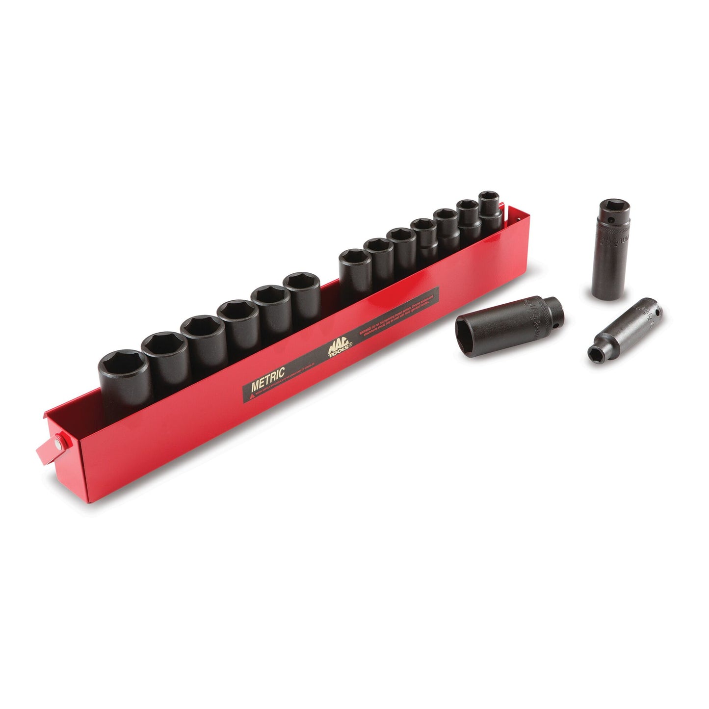 16-PC. 1/2" Drive Metric Deep Impact Socket Set - 6-PT.