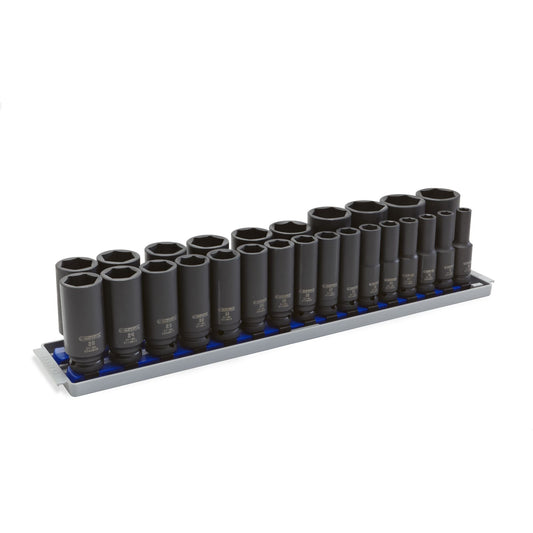 26 Pc. Metric 1/2" Drive Impact Socket Set - Deep Sockets