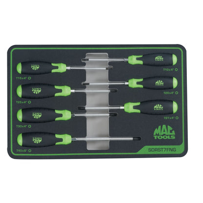 7-PC. Torx® Screwdriver Set in Foam - Green