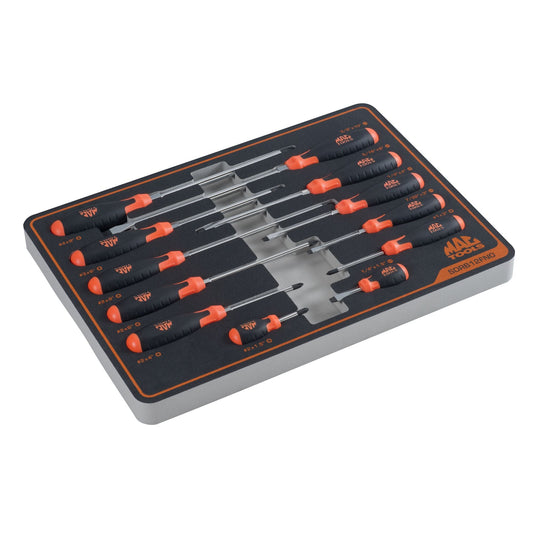 12-PC. Screwdriver Set in Foam – Orange