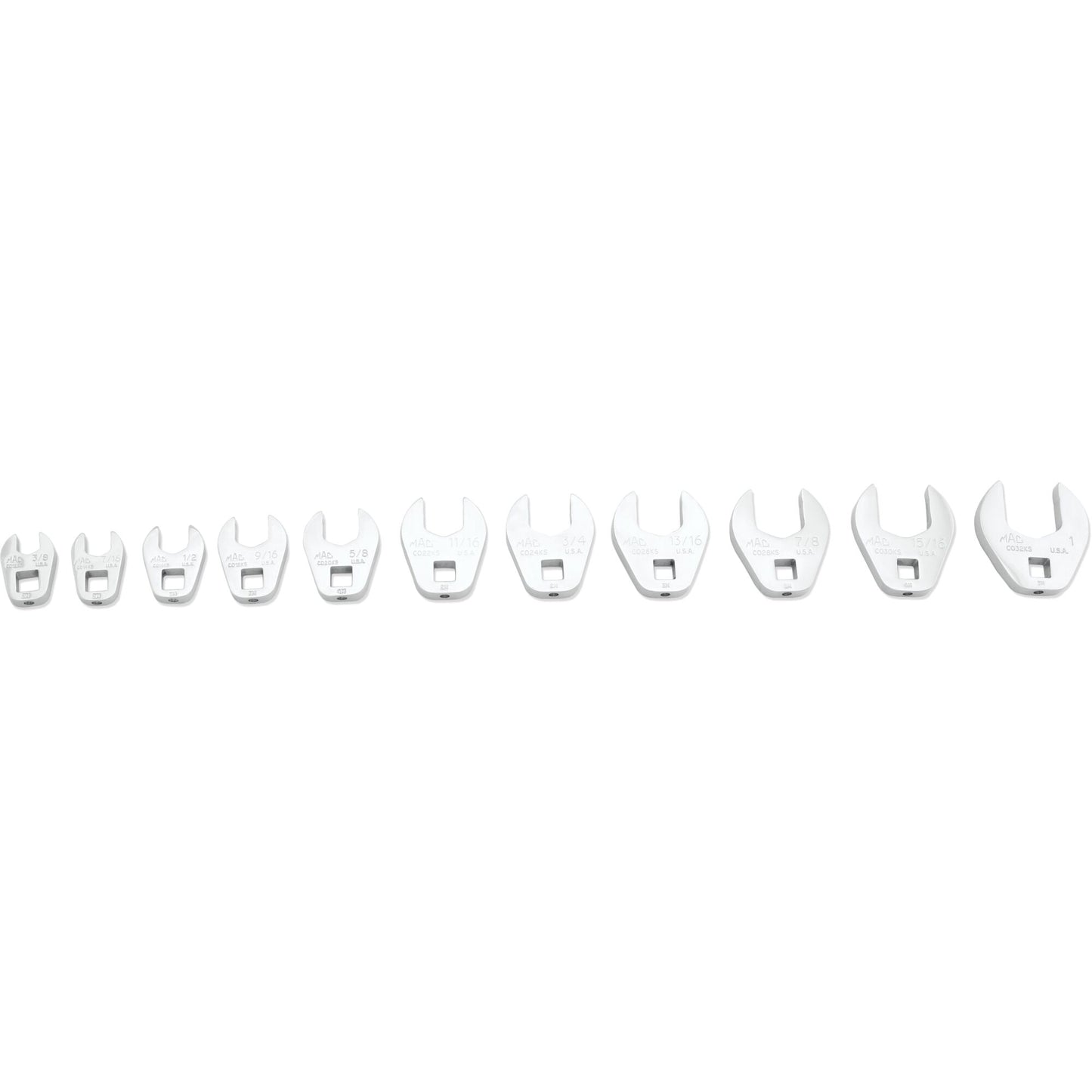 9-PC. 3/8” Drive SAE Long Open End Crowfoot Wrench Set
