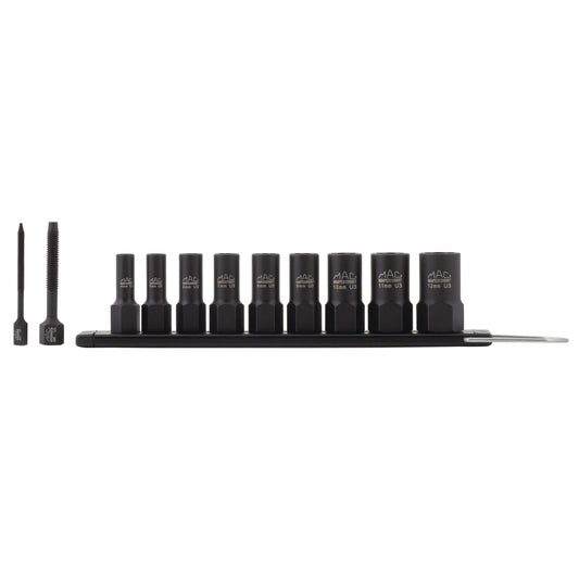 9-PC. 1/4" Drive R.B.R.T™ Metric Impact Foreign Object Removal (FOR) Extractor Socket Set