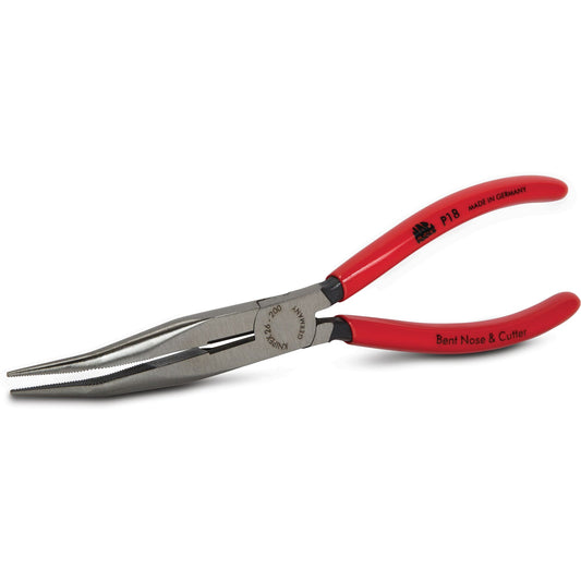 Bent Long-Nose Pliers with Cutter - 8"