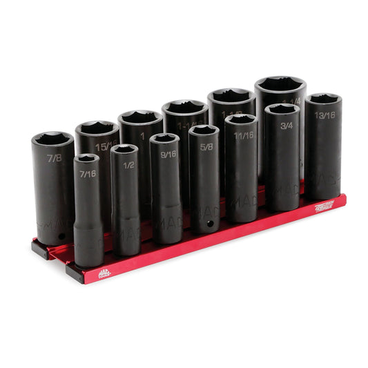 13-PC. 1/2" Drive SAE Deep Impact Socket Set - 6-PT.