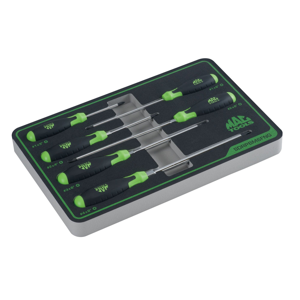6-PC. Screwdriver Set in Foam - Green