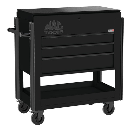 5-Drawer Utility Cart w/ Full Lid - Flat Black