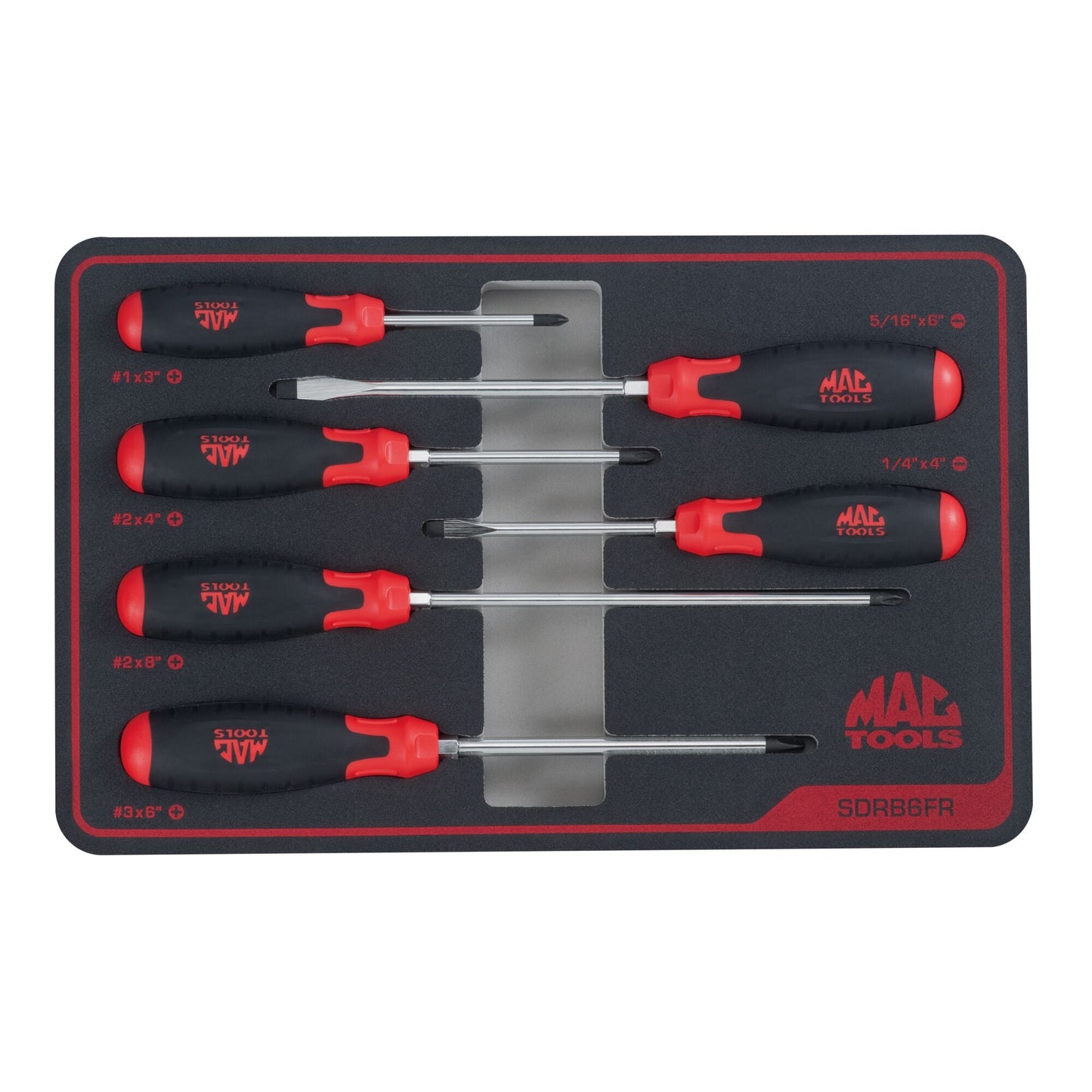 6-PC. Screwdriver Set in Foam – Red