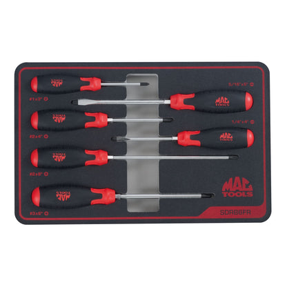 6-PC. Screwdriver Set in Foam – Red