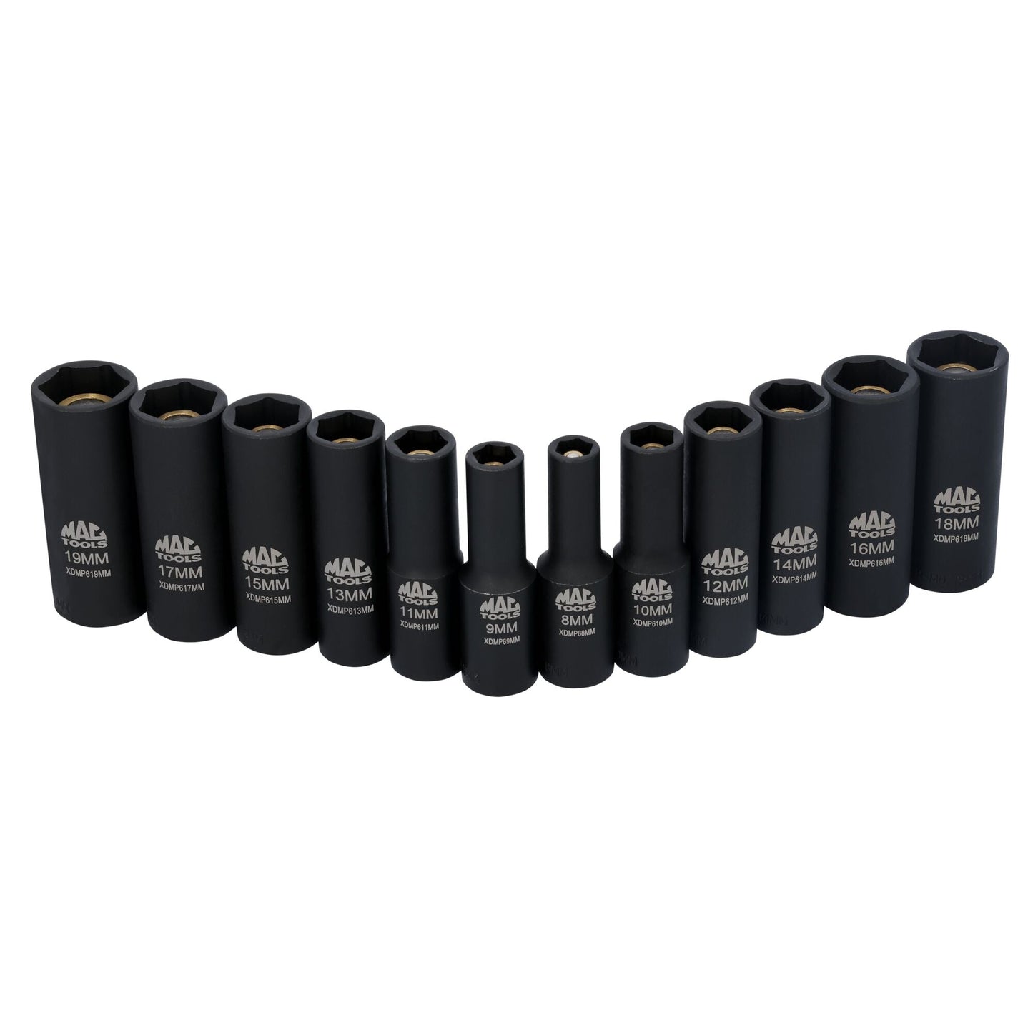 12-PC. Metric Deep Magnetic Impact Socket Set, 3/8" Drive