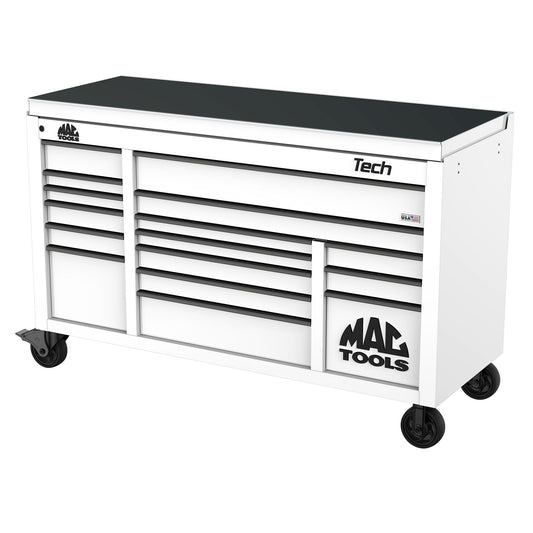 Tech™ Series 16-Drawer Drop Top Workstation - Titanium White