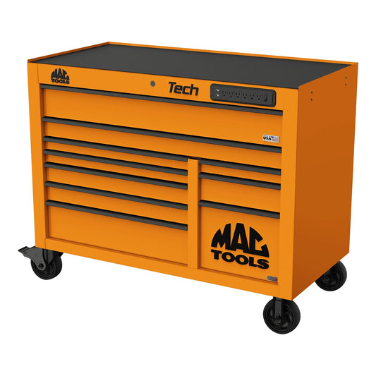 Tech™ Series 10-Drawer Workstation with PowerTech™ Drawer - Fireball Orange