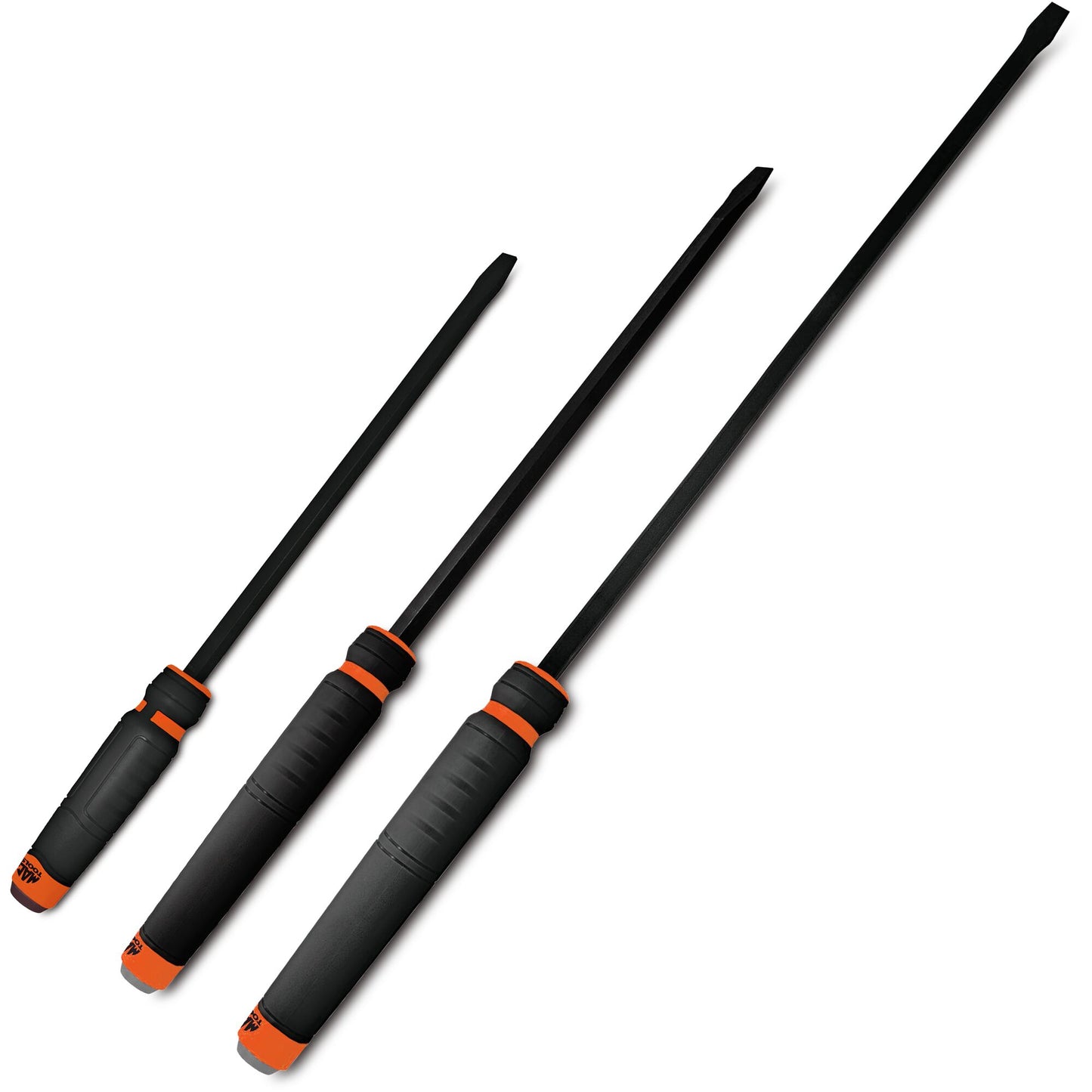 3-PC. Comfort-Handle Straight Head Pry Bar Set - Orange