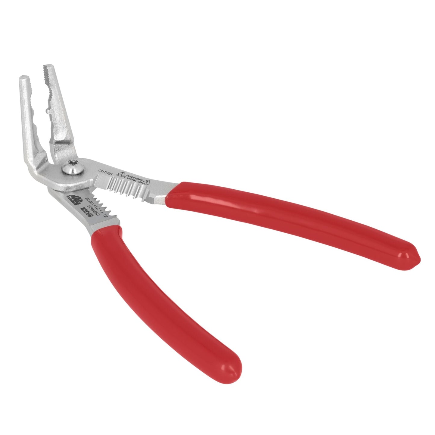 Angled Wire Crimper/Cuter/Stripper - Red