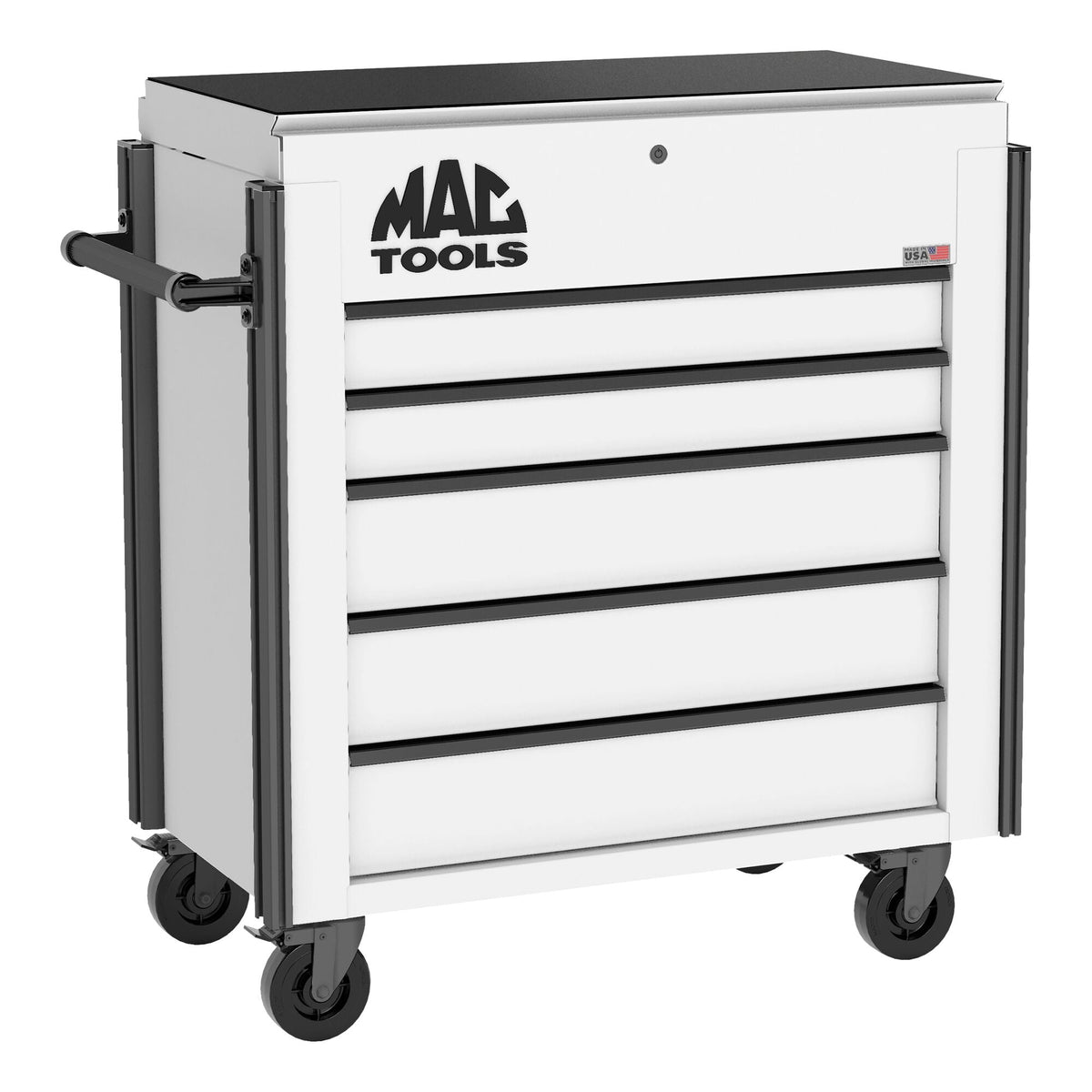 5-Drawer Utility Cart w/ Full Lid - Titanium White