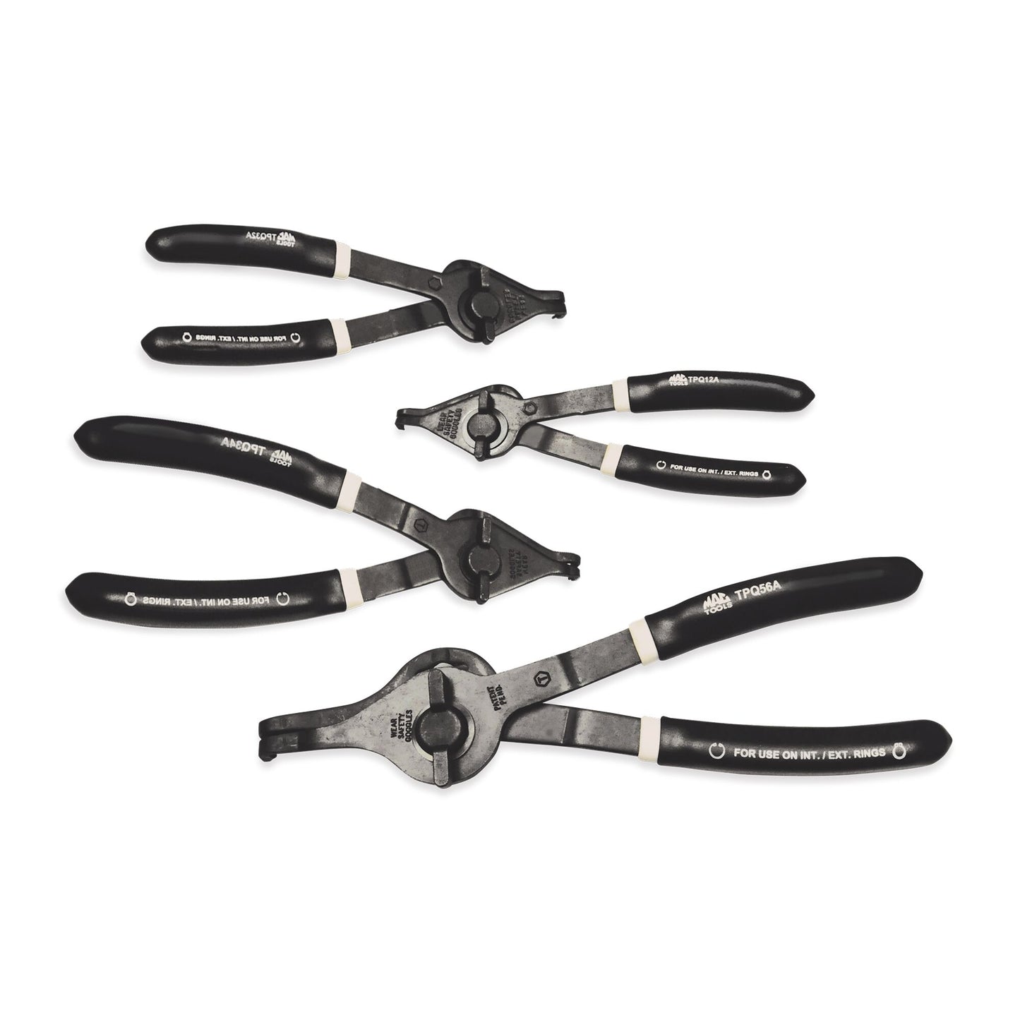 4-PC. Quarter-Turn Convertible 90° Snap Ring Plier Set