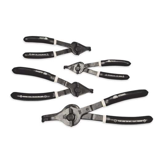 4-PC. Quarter-Turn Convertible 90° Snap Ring Plier Set