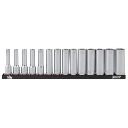 14-PC. 3/8" Drive Metric Deep Non-Slip Socket Set - 6-PT.