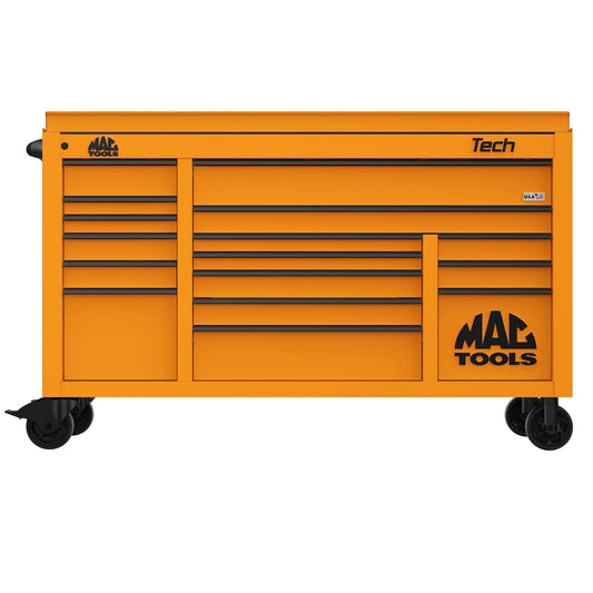 Tech™ Series 16-Drawer Drop Top Workstation - Fireball Orange