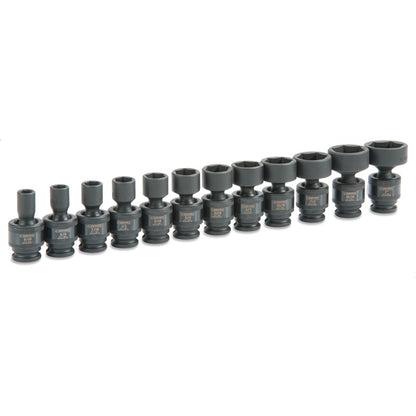 12-PC. 3/8" Drive SAE Universal Impact Socket Set - 6-PT.