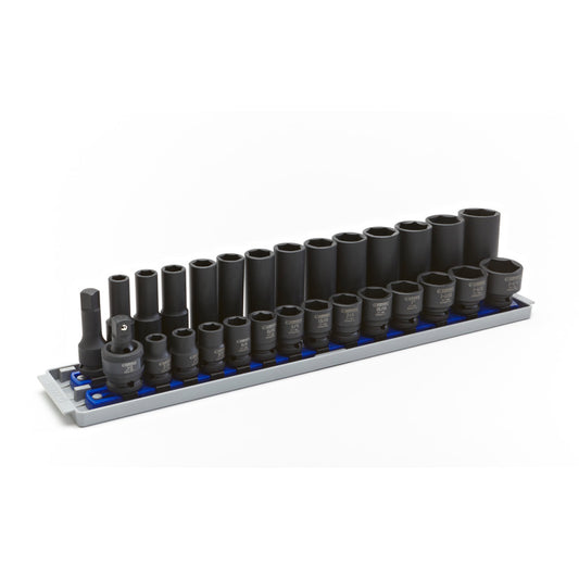 28-PC. 1/2" Drive Combination SAE Impact Socket Set - 6-PT.