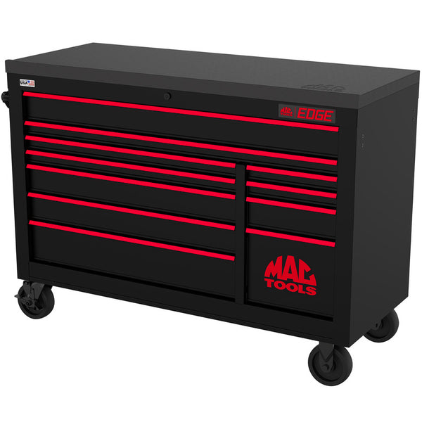 Edge™ 11-Drawer Workstation - Flat Black/Red Trim - E5422-B-FBRD
